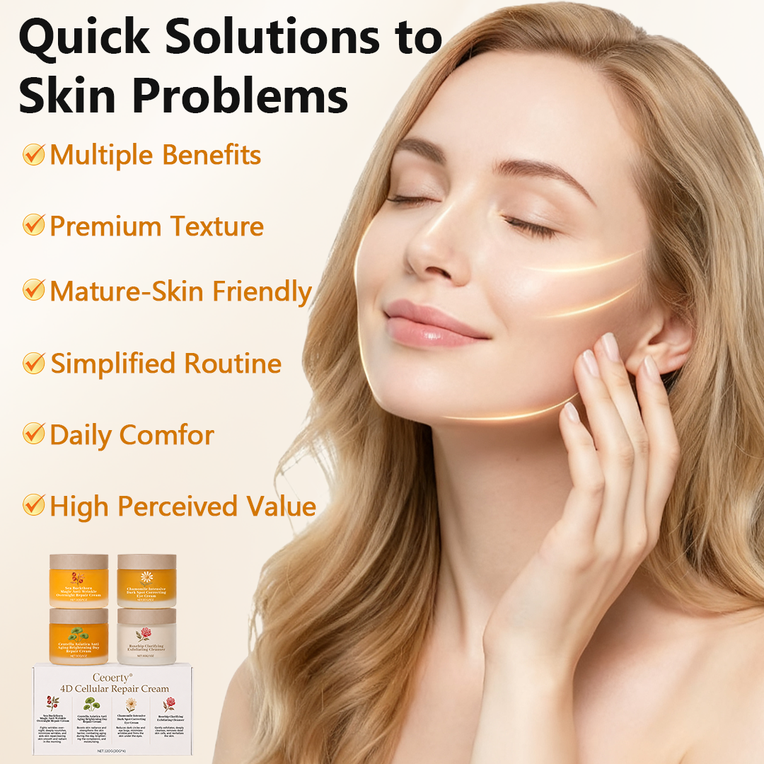 Ceoerty® 4D Cellular Repair Cream🥀✨ — Say Goodbye to Dry, Dull & Tired-Looking Skin💧, Smooth Fine Lines & Firm Mature Skin 💖, Restore a Plump Youthful Glow 📈, Daily 4D Repair ✅, Try It Now! 🔥