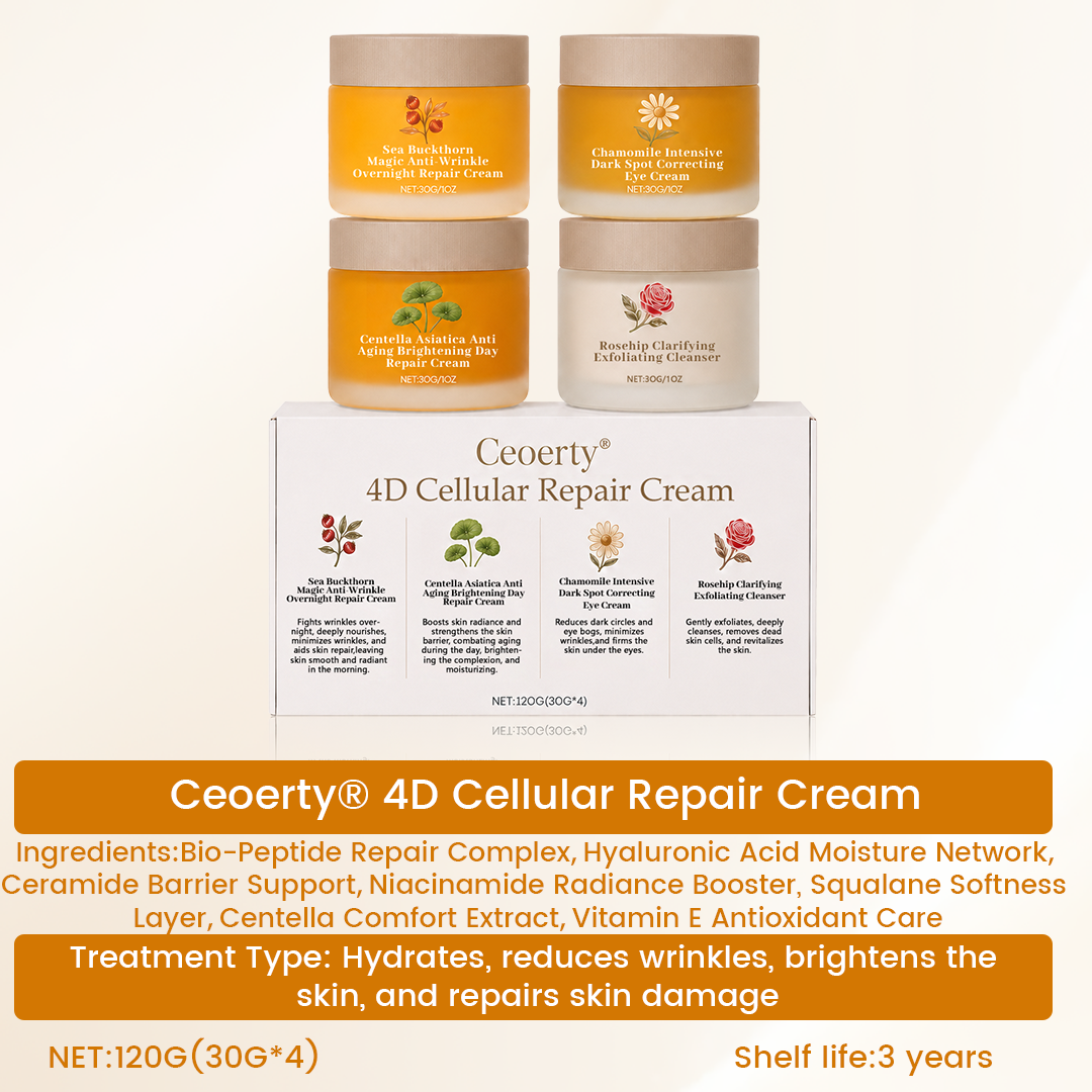 Ceoerty® 4D Cellular Repair Cream🥀✨ — Say Goodbye to Dry, Dull & Tired-Looking Skin💧, Smooth Fine Lines & Firm Mature Skin 💖, Restore a Plump Youthful Glow 📈, Daily 4D Repair ✅, Try It Now! 🔥