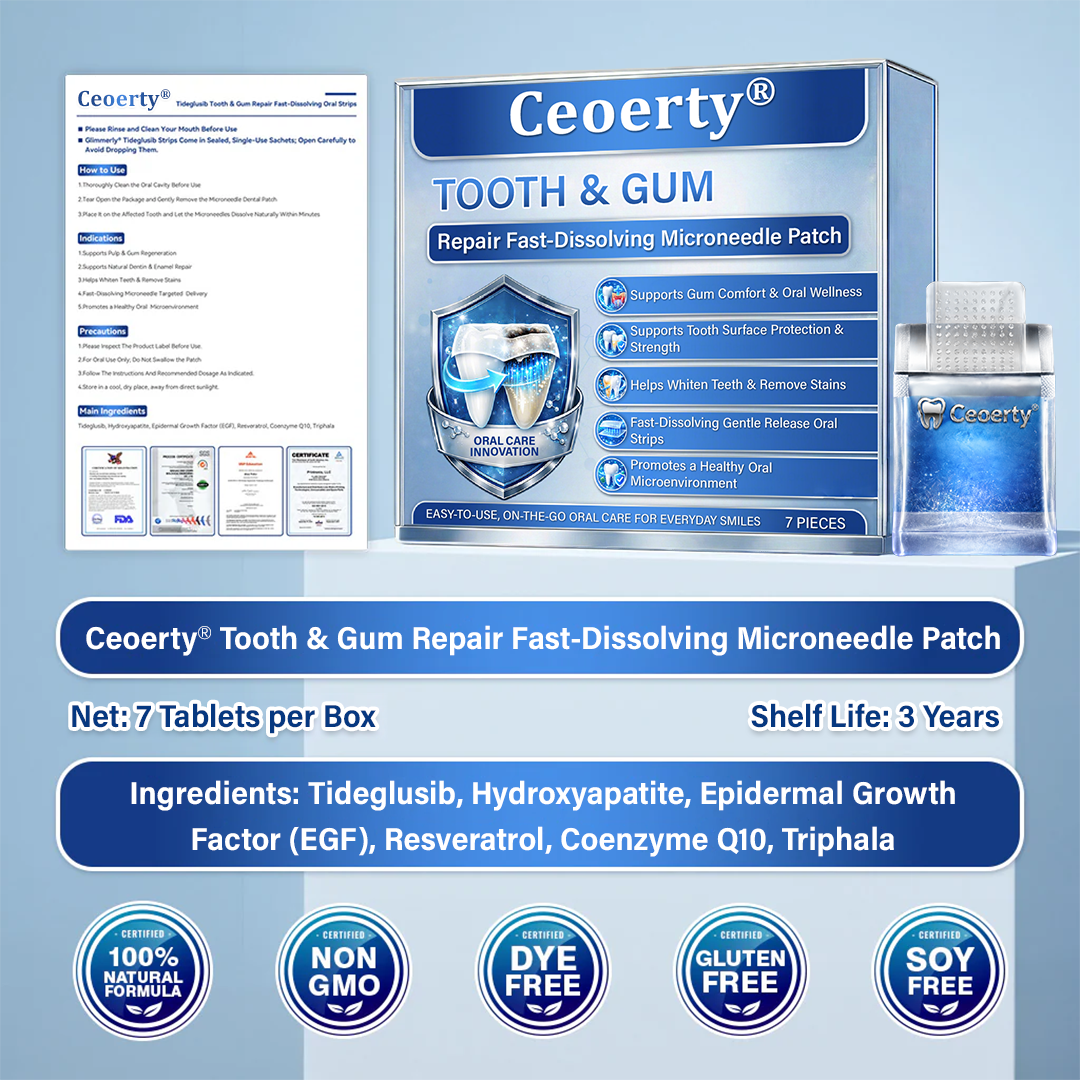 Ceoerty® Tooth & Gum Care Fast-Dissolving Microneedle Patch