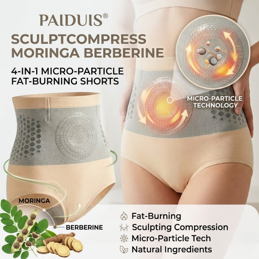 Paiduis® SculptCompress Moringa Berberine 4-in-1 Micro-Particle Fat-Burning Shorts