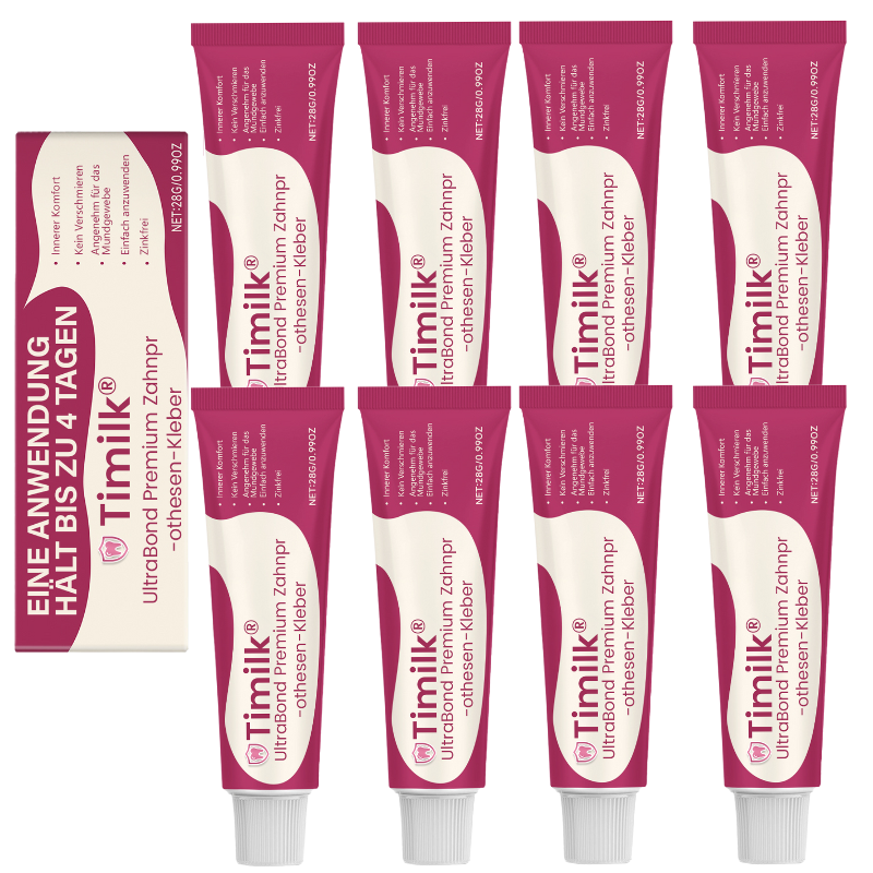 Timilk® UltraBond Premium Denture Adhesive 🔥 FDA Certified (Clinically Proven 4-Day Hold for Secure, Comfortable & Zinc-Free Denture Fit 🦷)
